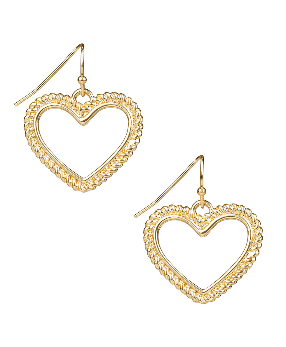 Heart Drop Earrings - Rope Ring - by Patricia Nash - View 1 of 3