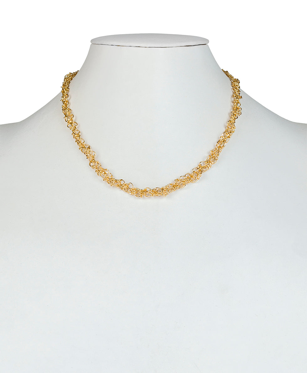 Female - Lacey Necklace - Rope Ring - matte gold - by Patricia Nash - View 2 of 3
