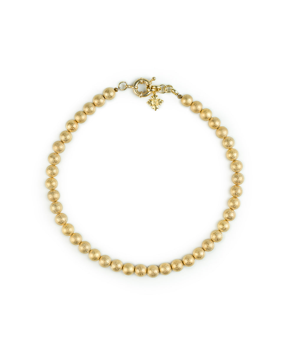 Female - Textured Bead Necklace - Not So Basics - egyptian gold - by Patricia Nash - View 1 of 3
