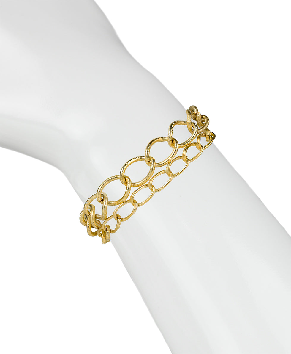 Female - Double Chain Bracelet -Not So Basics - egyptian gold - by Patricia Nash - View 2 of 2