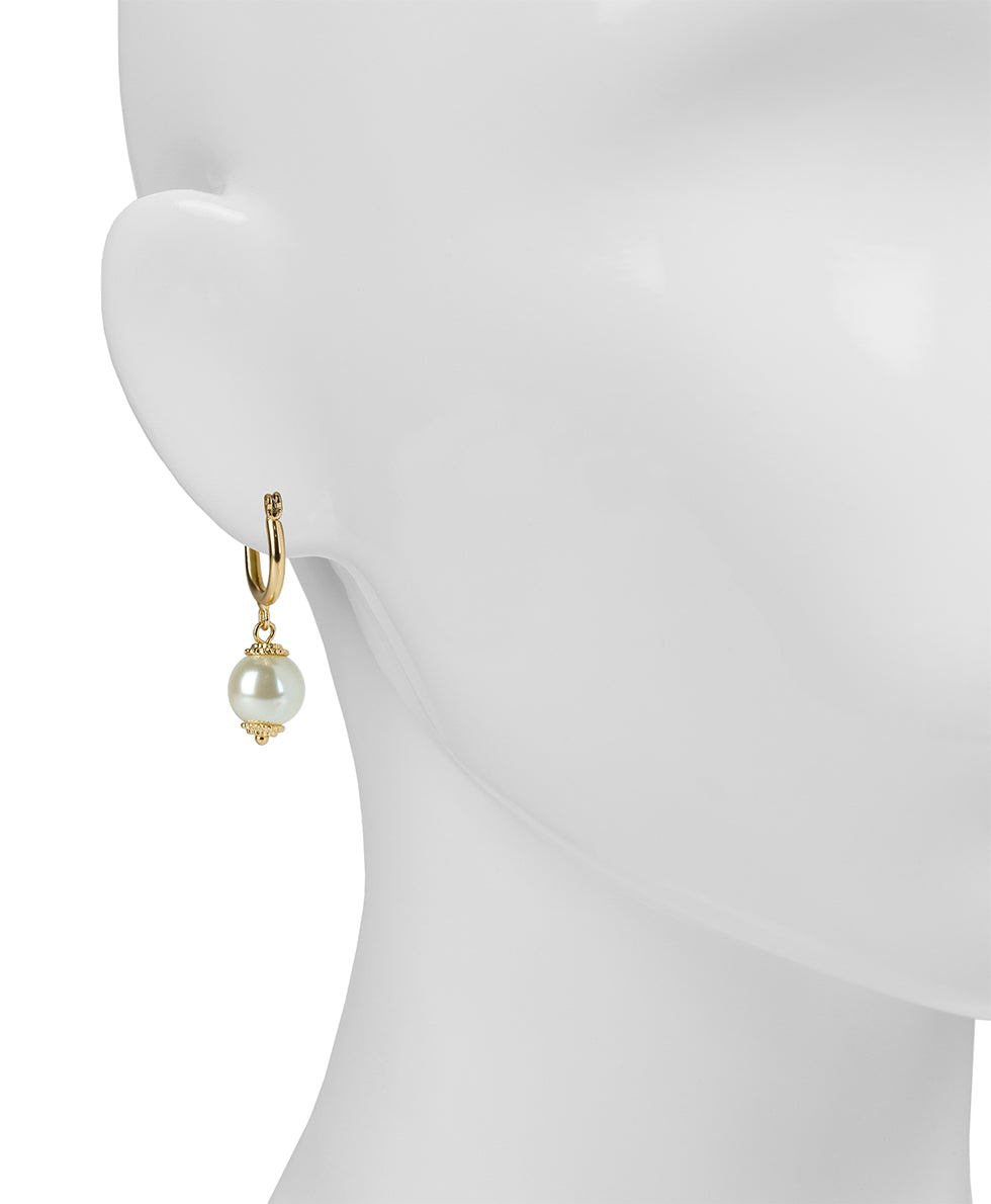 Female - 3 Set Pearl Earrings - satin gold - by Patricia Nash - View 4 of 4