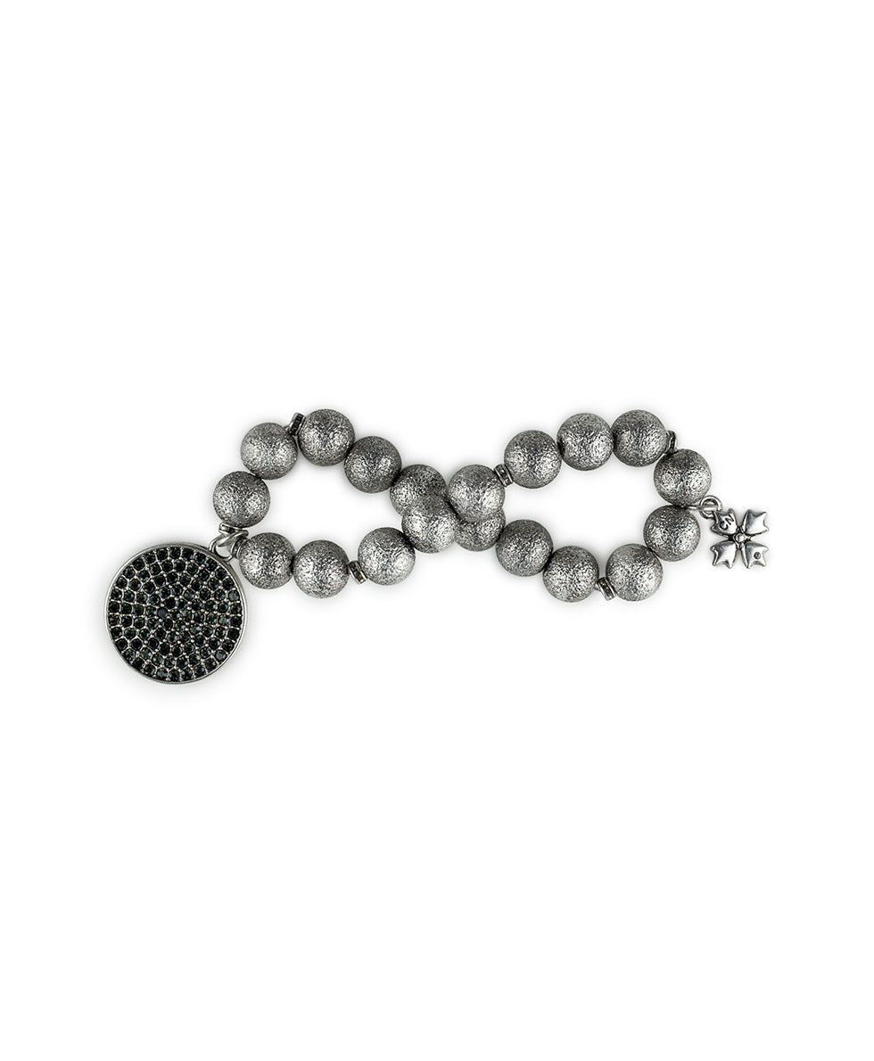 Female - Disc Stretch Bracelet - Sparkle - antique gold - by Patricia Nash - View 2 of 8