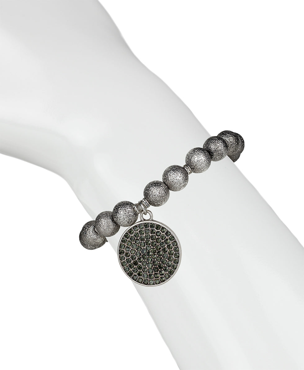 Female - Disc Stretch Bracelet - Sparkle - antique gold - by Patricia Nash - View 3 of 8