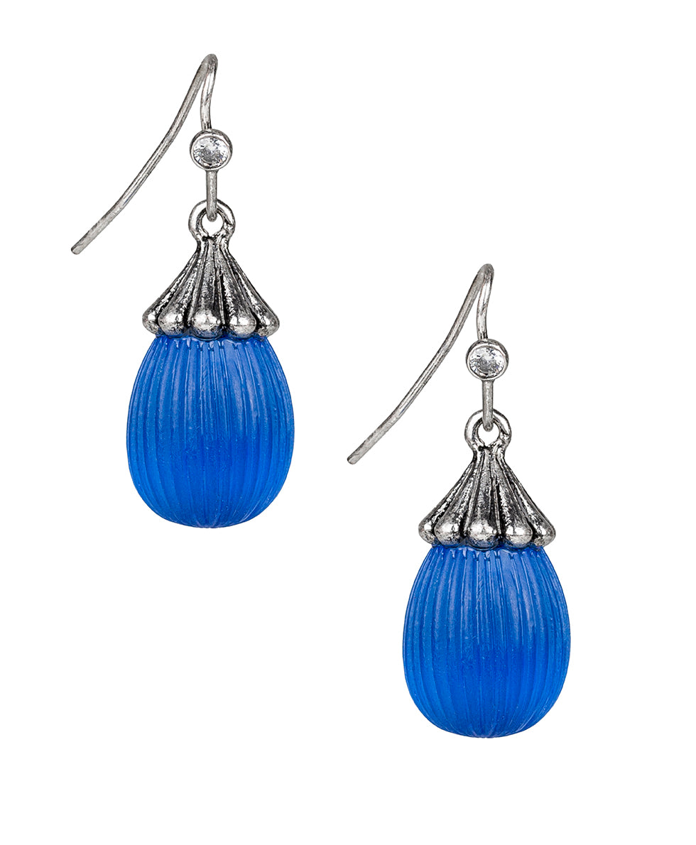 Female - Tear Drop Earrings - Resin - brushed silver - by Patricia Nash - View 1 of 2