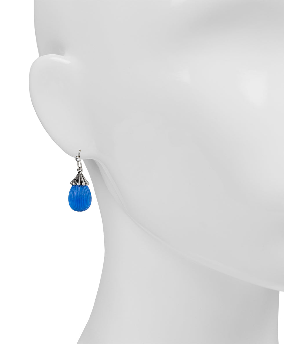 Female - Tear Drop Earrings - Resin - brushed silver - by Patricia Nash - View 2 of 2