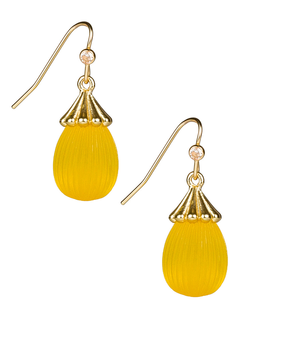 Female - Tear Drop Earrings - Resin - mango - by Patricia Nash - View 1 of 2
