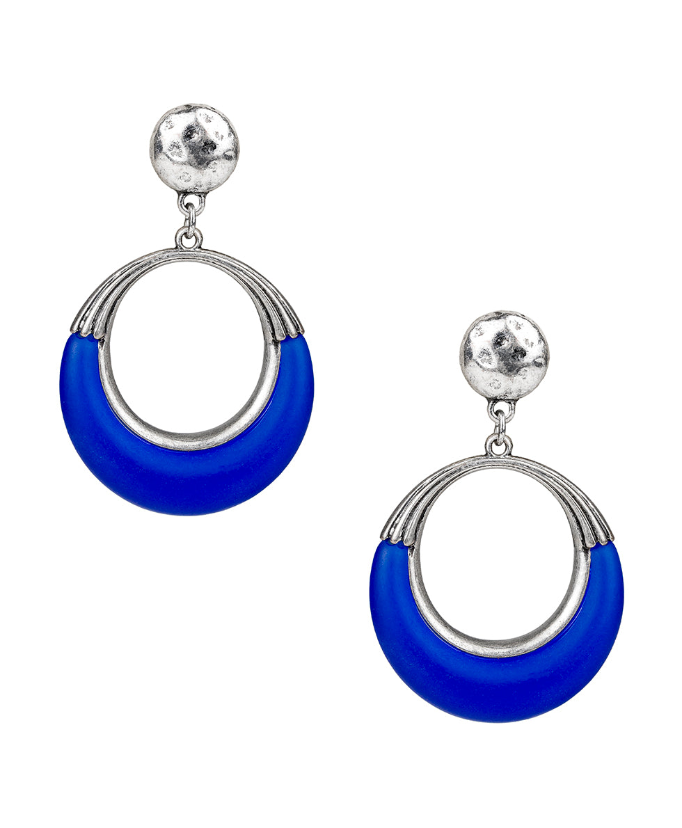 Female - Doorknocker Earrings - Resin - brushed silver - by Patricia Nash - View 1 of 2