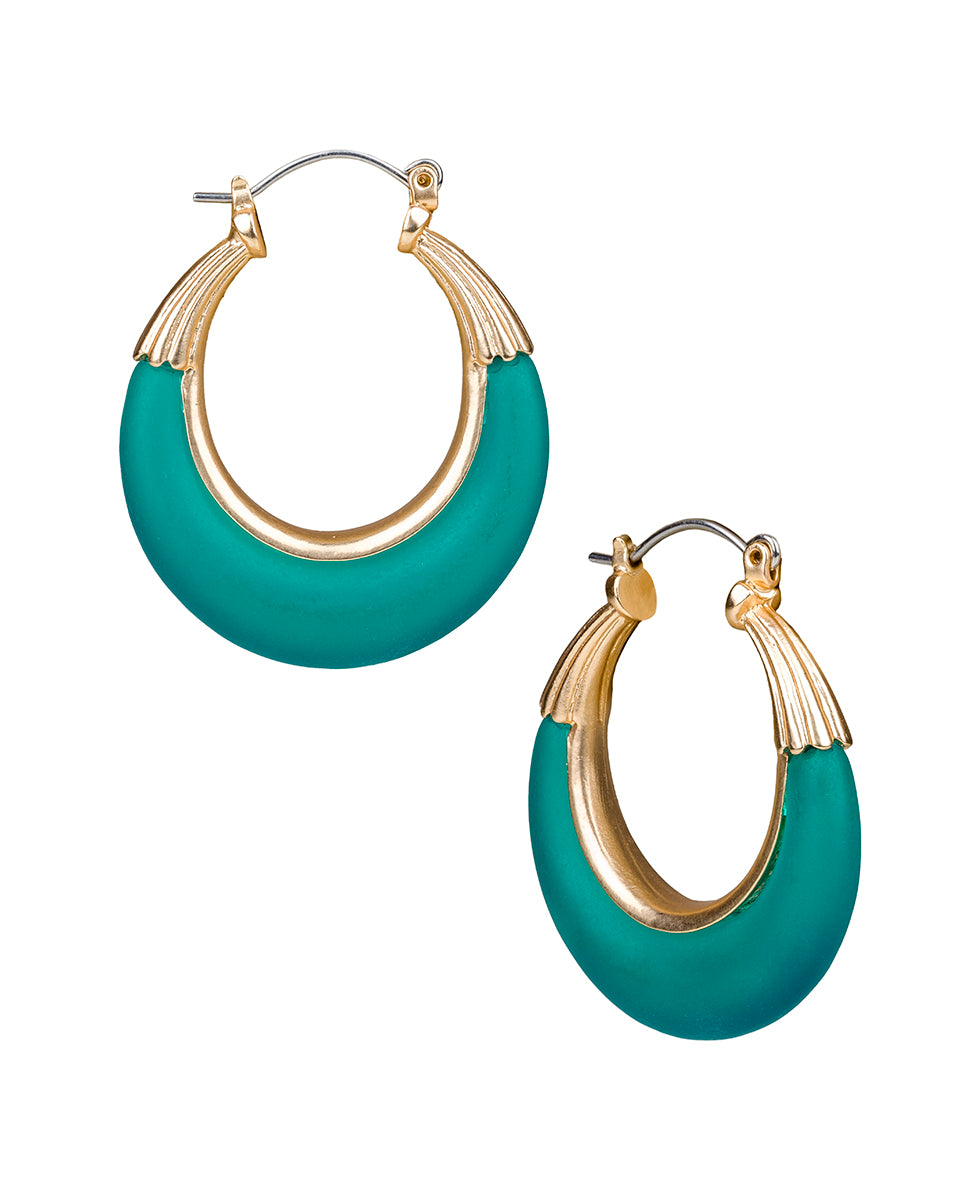 Female - Hoop Earrings - Resin - brushed silver - by Patricia Nash - View 1 of 6