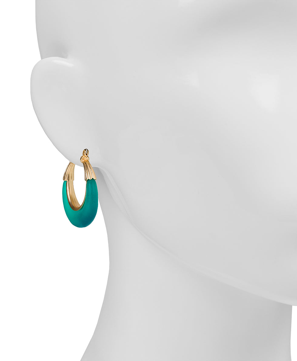 Female - Hoop Earrings - Resin - brushed silver - by Patricia Nash - View 2 of 6