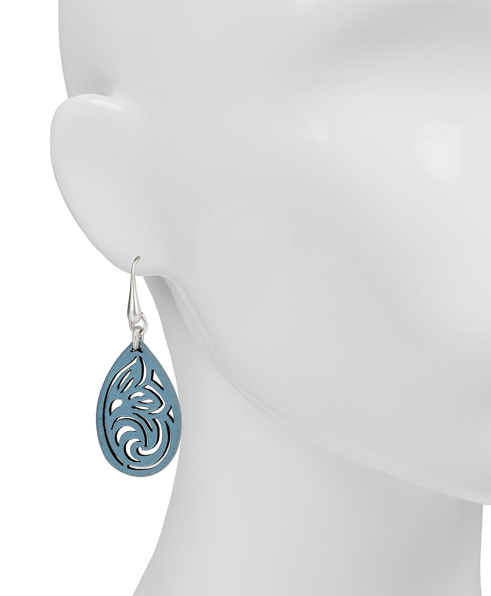 Female - Venetia Wire Drop Earrings - Leather Lace - silver ox - by Patricia Nash - View 2 of 2