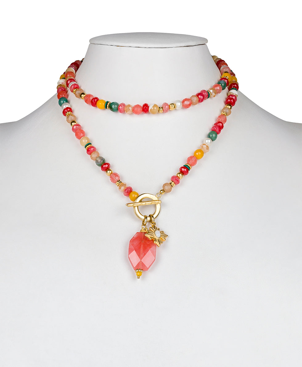 Female - Convertible Necklace - Eclectic Bead — Pink - pink - by Patricia Nash - View 5 of 5