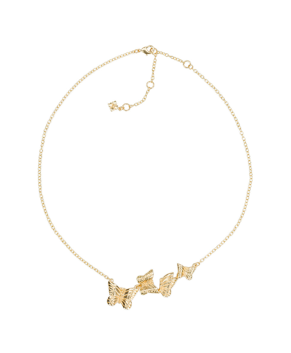 BERYUAN Butterfly Statement Necklace - Multi Crystal Rhinestone Boho Choker, Adjustable Length