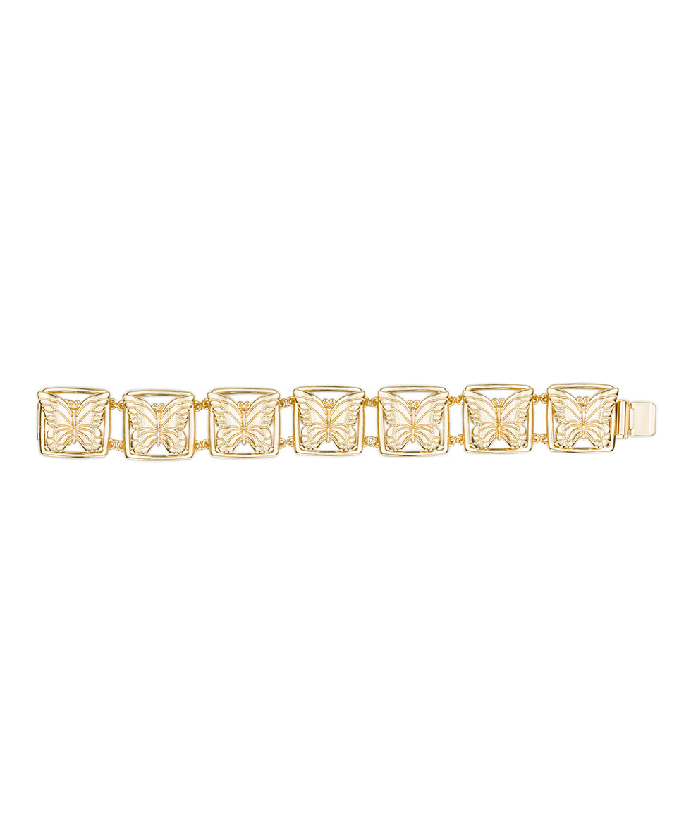 Female - Butterfly Link Bracelet - Butterfly Collection - matte gold - by Patricia Nash - View 2 of 4