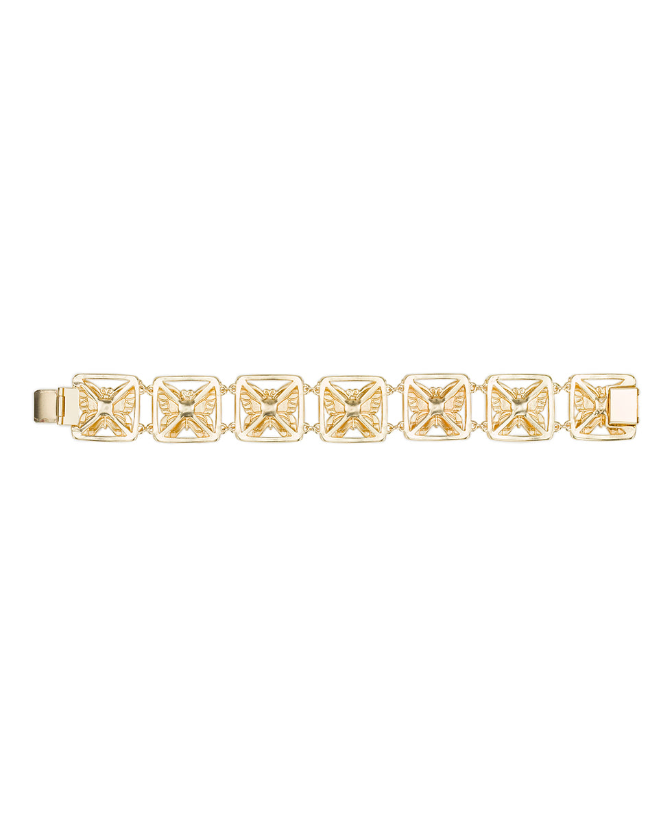 Female - Butterfly Link Bracelet - Butterfly Collection - matte gold - by Patricia Nash - View 3 of 4