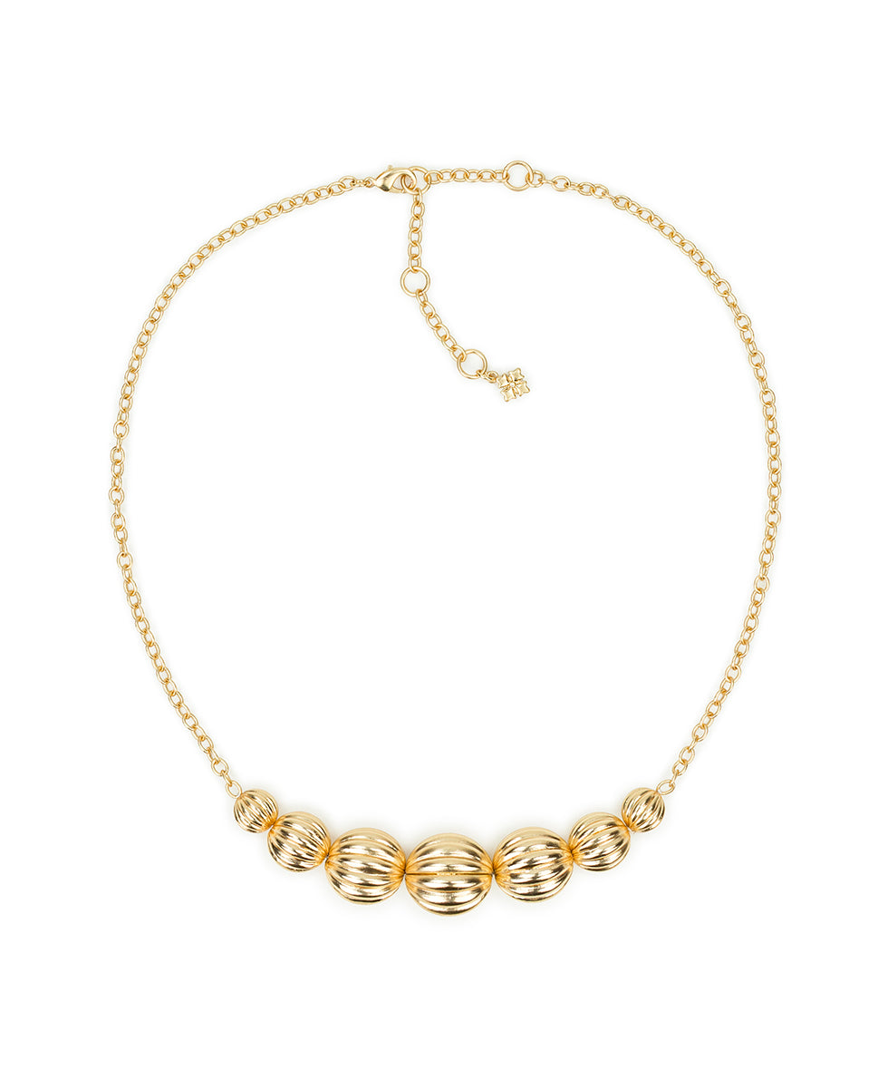 Female - Single Necklace - Scalloped Bead Collection - matte gold - by Patricia Nash - View 1 of 2