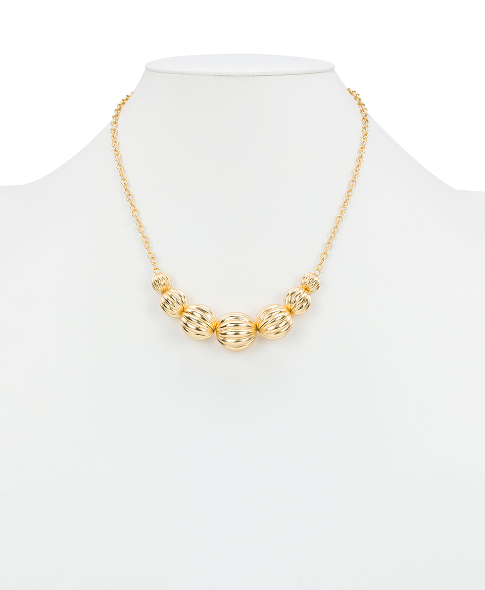 Female - Single Necklace - Scalloped Bead Collection - matte gold - by Patricia Nash - View 2 of 2