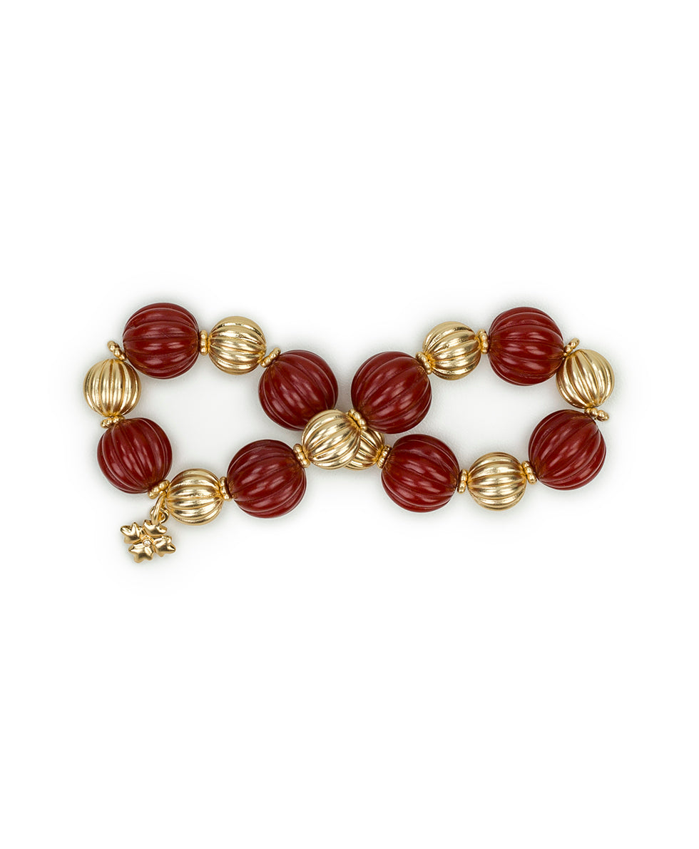 Female - Stretch Bracelet - Scalloped Bead - red - by Patricia Nash - View 2 of 3