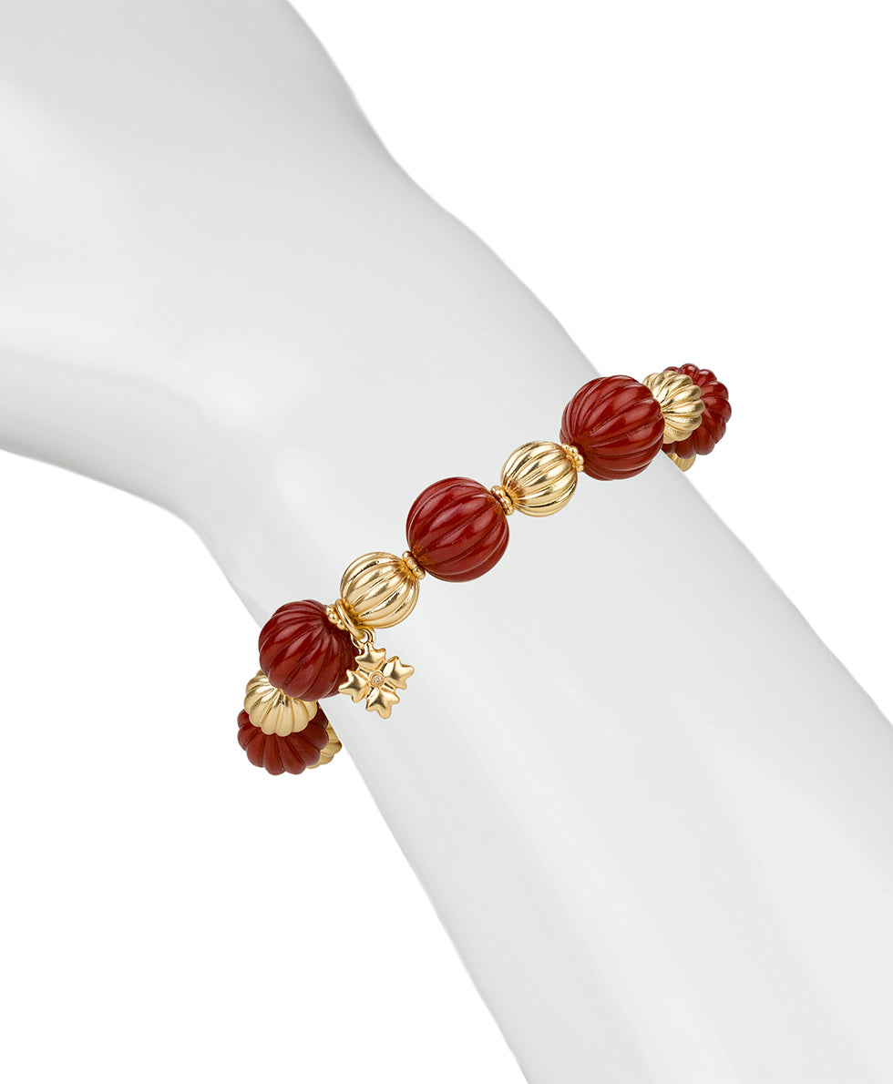 Female - Stretch Bracelet - Scalloped Bead - red - by Patricia Nash - View 3 of 3