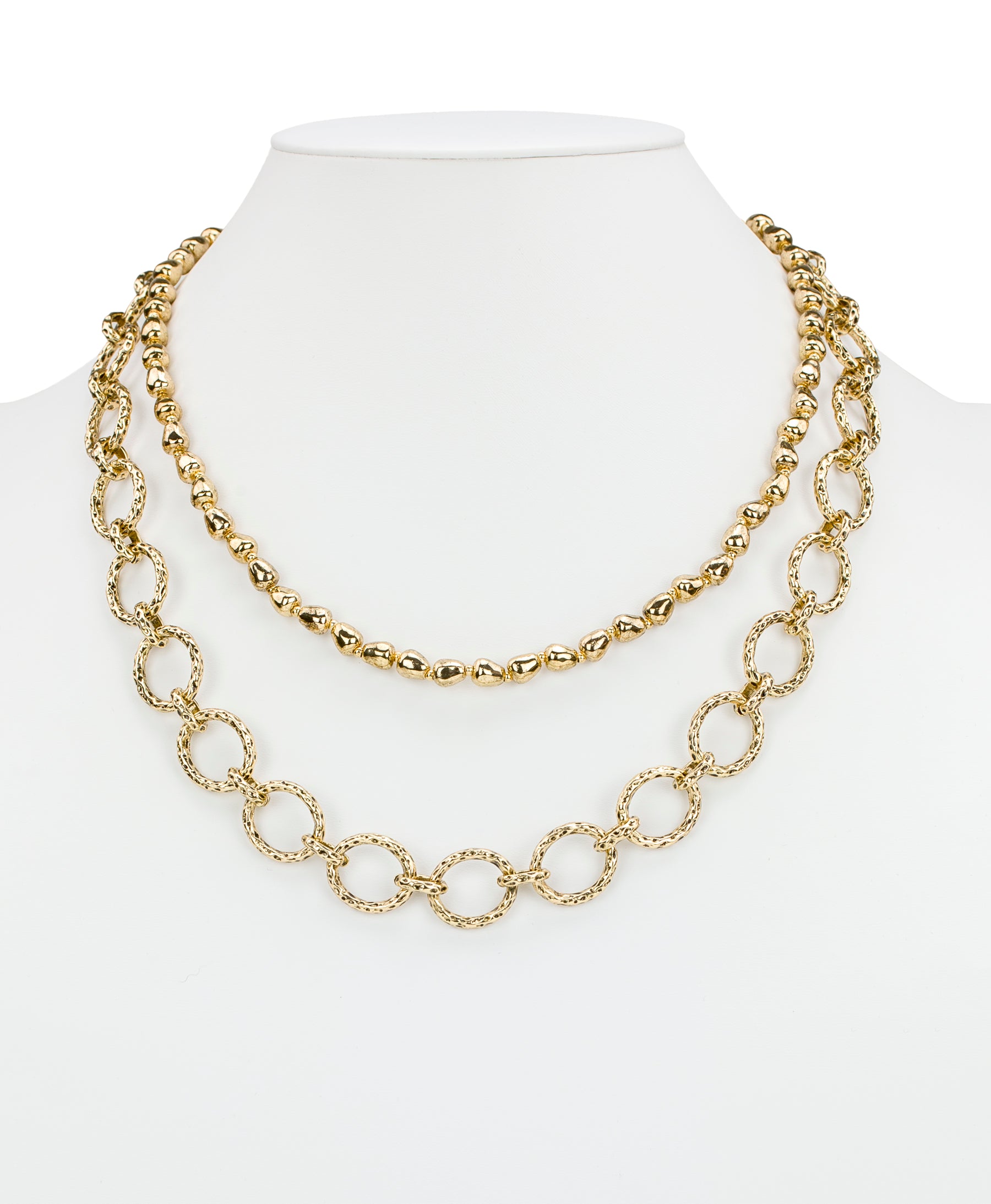 Female - Modular Necklace - Eclectic Bead Collection - green/antique gold - by Patricia Nash - View 5 of 6