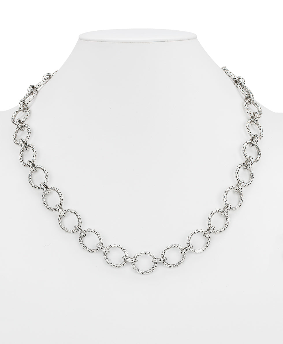 Female - Modular Necklace - Eclectic Bead Collection - silver ox/blue - by Patricia Nash - View 6 of 6
