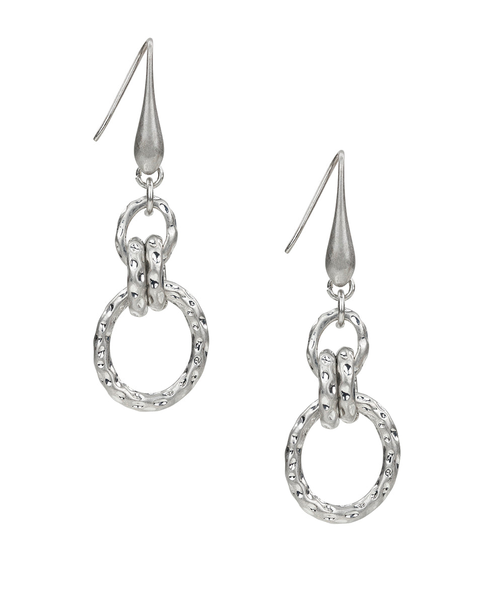 Female - Ring Drop Earrings - Eclectic Bead Collection - worn gold - by Patricia Nash - View 3 of 6