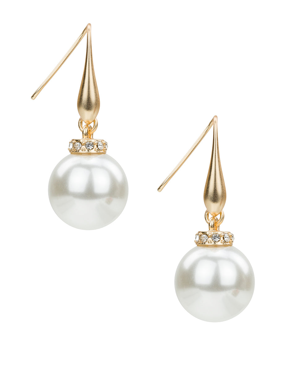 Female - Ball Drop Earrings - Holiday Charm Collection - worn gold - by Patricia Nash - View 1 of 2