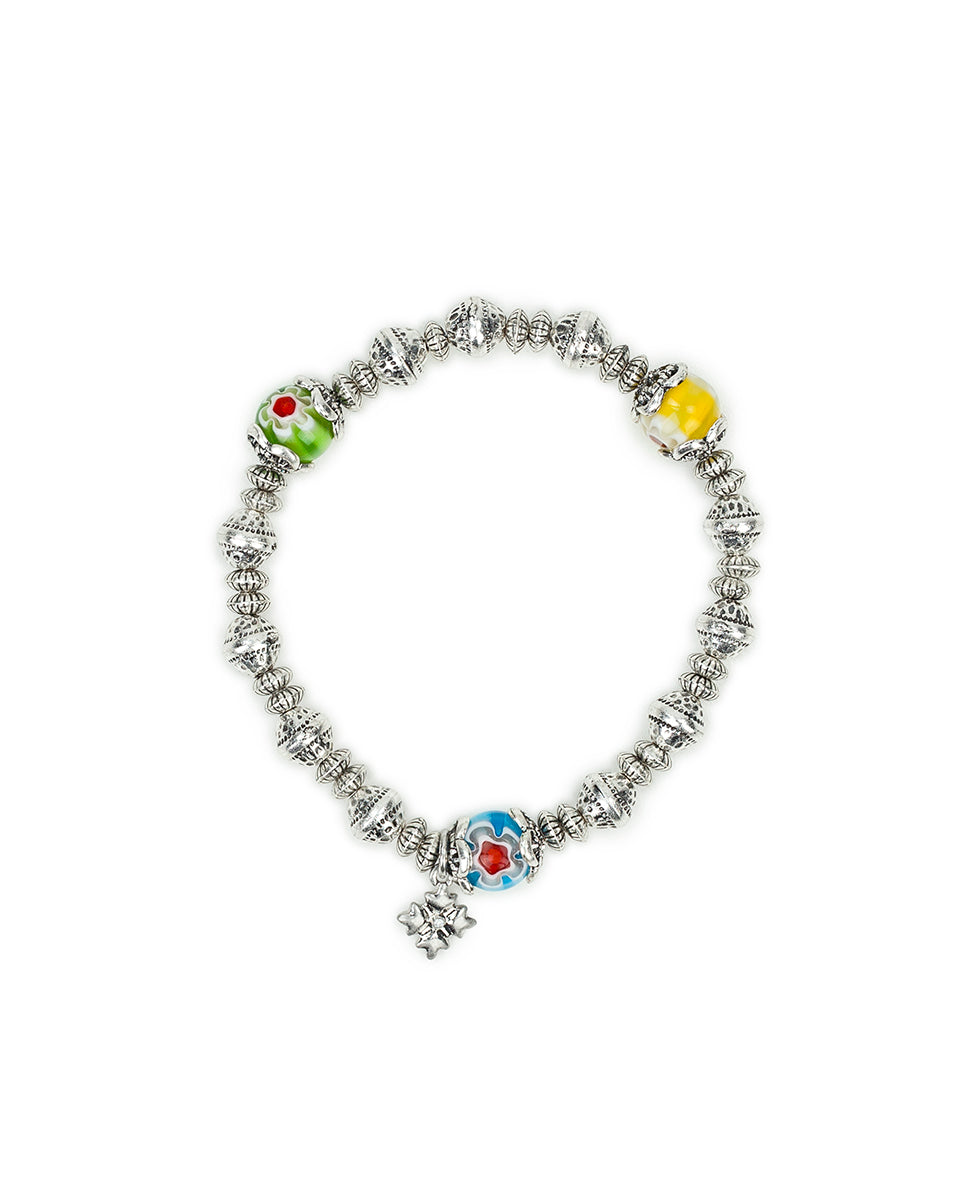 Female - Stretch Bracelet Set - World Bead Collection - silver ox - by Patricia Nash - View 2 of 5