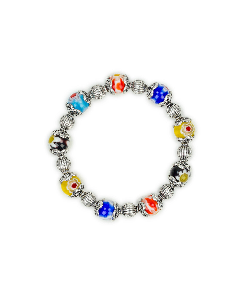 Female - Stretch Bracelet Set - World Bead Collection - silver ox - by Patricia Nash - View 3 of 5
