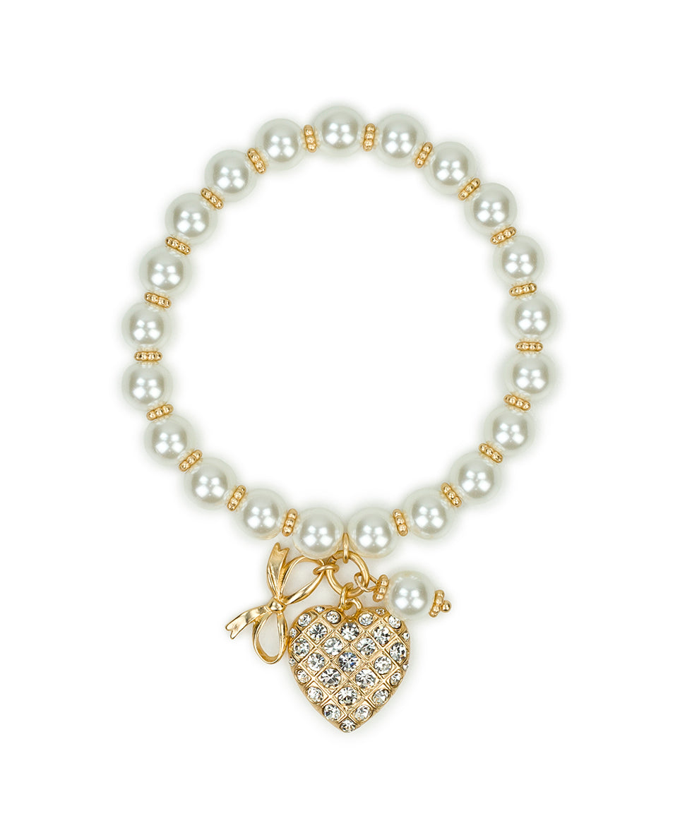 Female - Stretch Charm Bracelet - Holiday Charm Collection - worn gold - by Patricia Nash - View 1 of 3