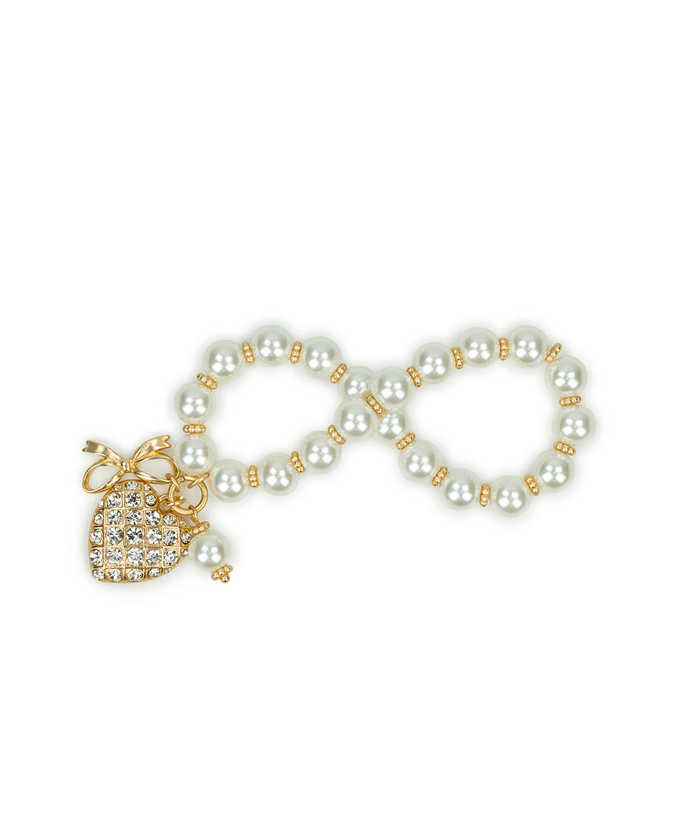 Female - Stretch Charm Bracelet - Holiday Charm Collection - worn gold - by Patricia Nash - View 2 of 3