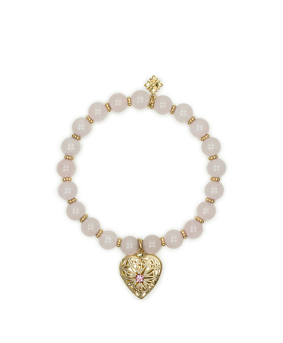 Female - Stretch Bracelet - Love Locket - worn gold - by Patricia Nash - View 1 of 4