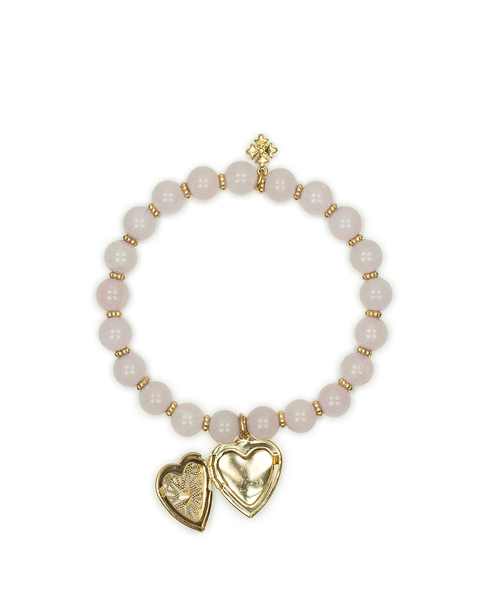 Female - Stretch Bracelet - Love Locket - worn gold - by Patricia Nash - View 2 of 4