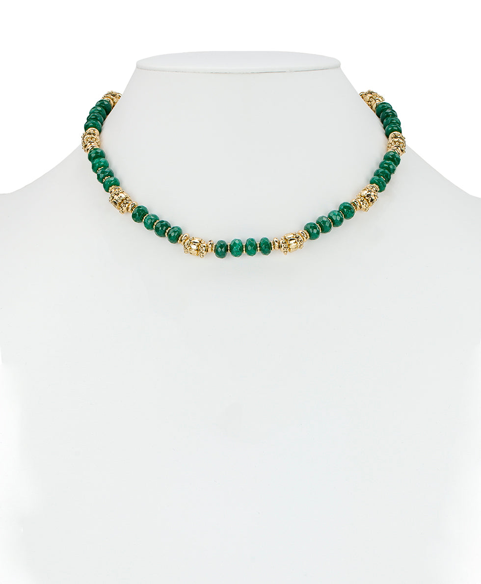 Female - Modular Necklace - European Floral Tapestry - worn gold - by Patricia Nash - View 5 of 5