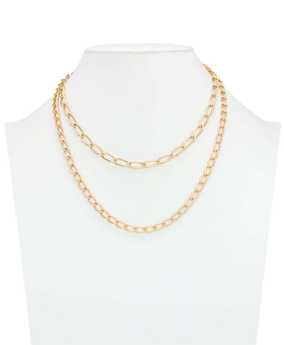 Female - Modular Necklace - Blue Ceramic Collection - worn gold - by Patricia Nash - View 4 of 5