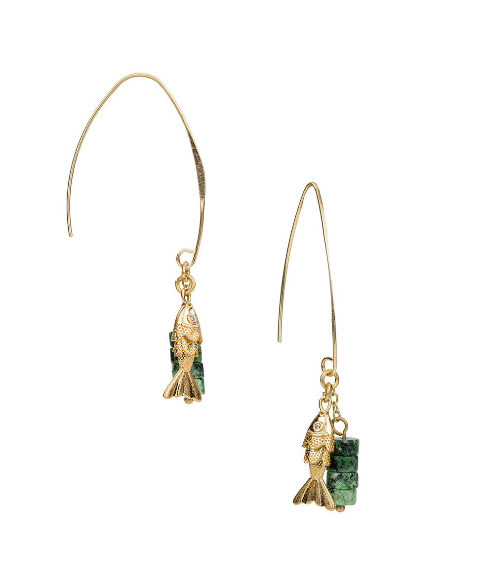 Female - Arc Hoop Earrings - Nautical Collection - worn gold - by Patricia Nash - View 1 of 2