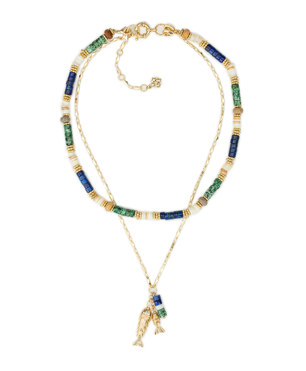 Female - Modular Necklace - Nautical Collection - worn gold - by Patricia Nash - View 2 of 5