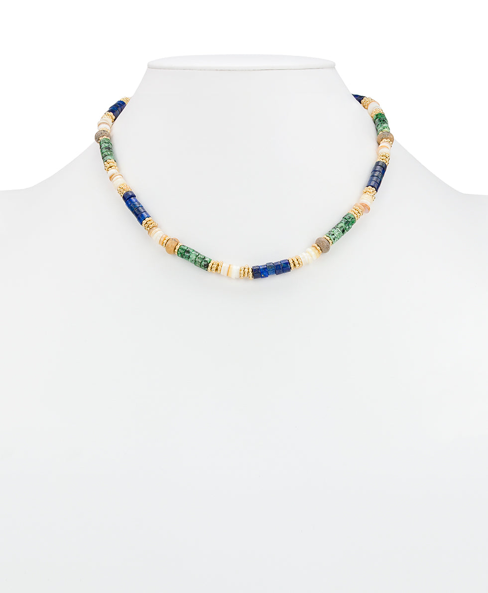 Female - Modular Necklace - Nautical Collection - worn gold - by Patricia Nash - View 4 of 5