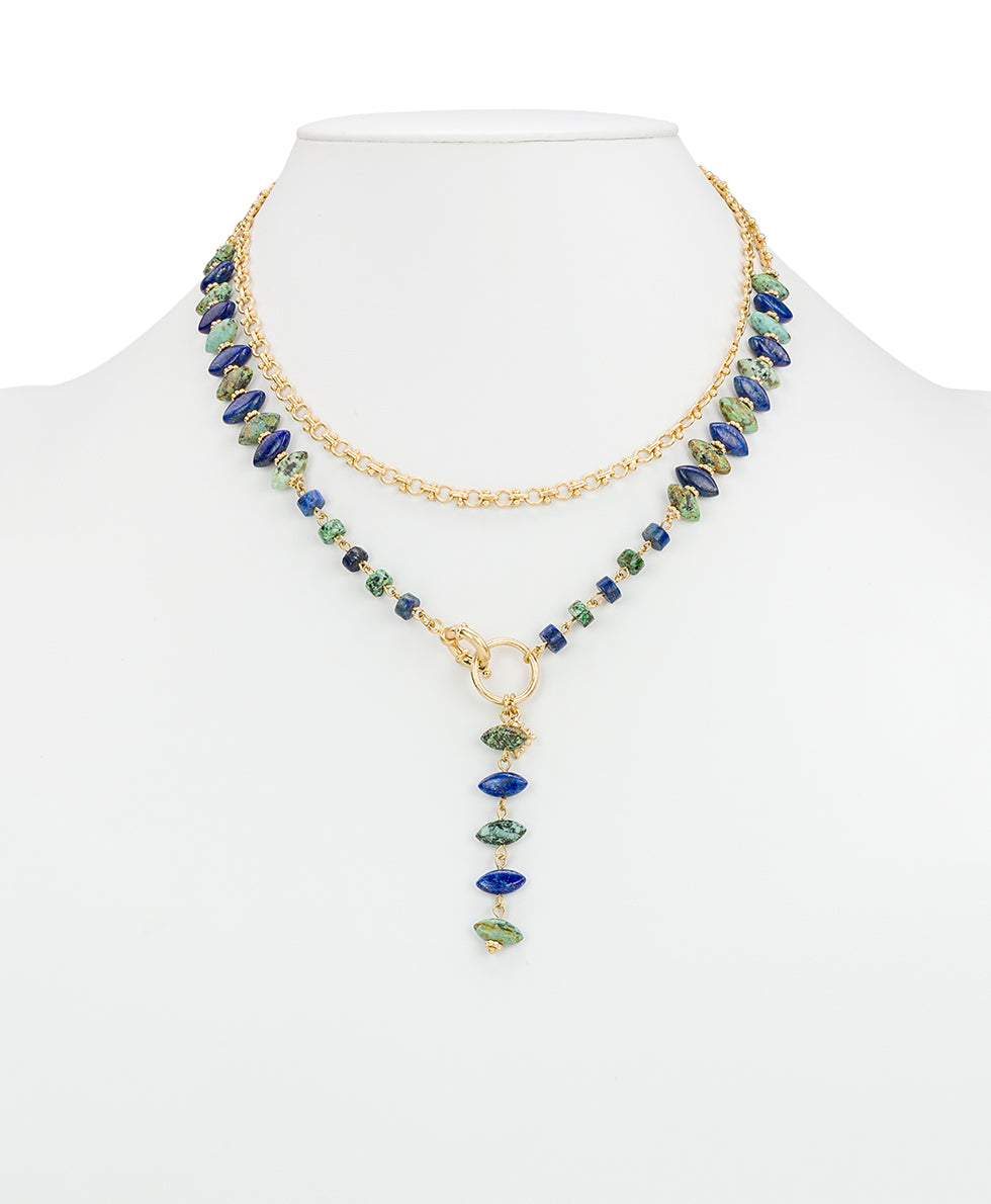 Female - Convertible Necklace - Nautical Collection - worn gold - by Patricia Nash - View 4 of 5