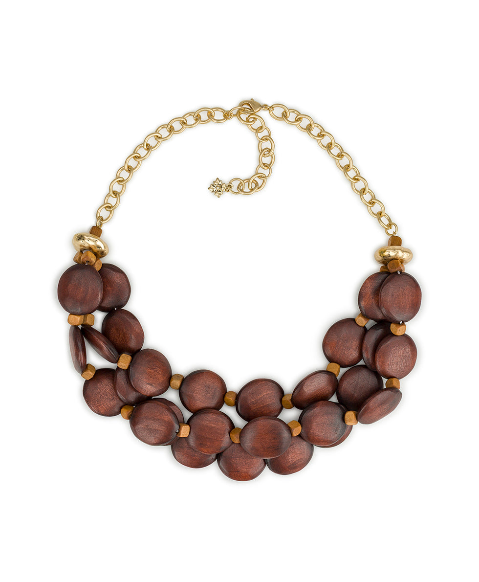 Bead Necklace Necklace Made Of Wood Vintage 24