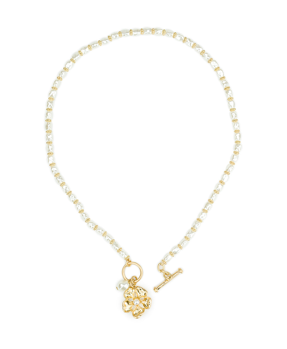 Female - Toggle Necklace - French Garden Collection - worn gold - by Patricia Nash - View 3 of 4