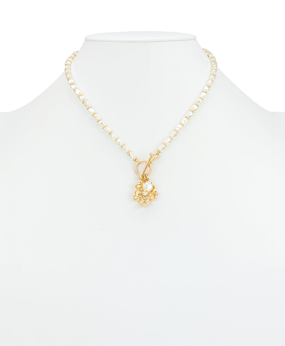Female - Toggle Necklace - French Garden Collection - worn gold - by Patricia Nash - View 4 of 4