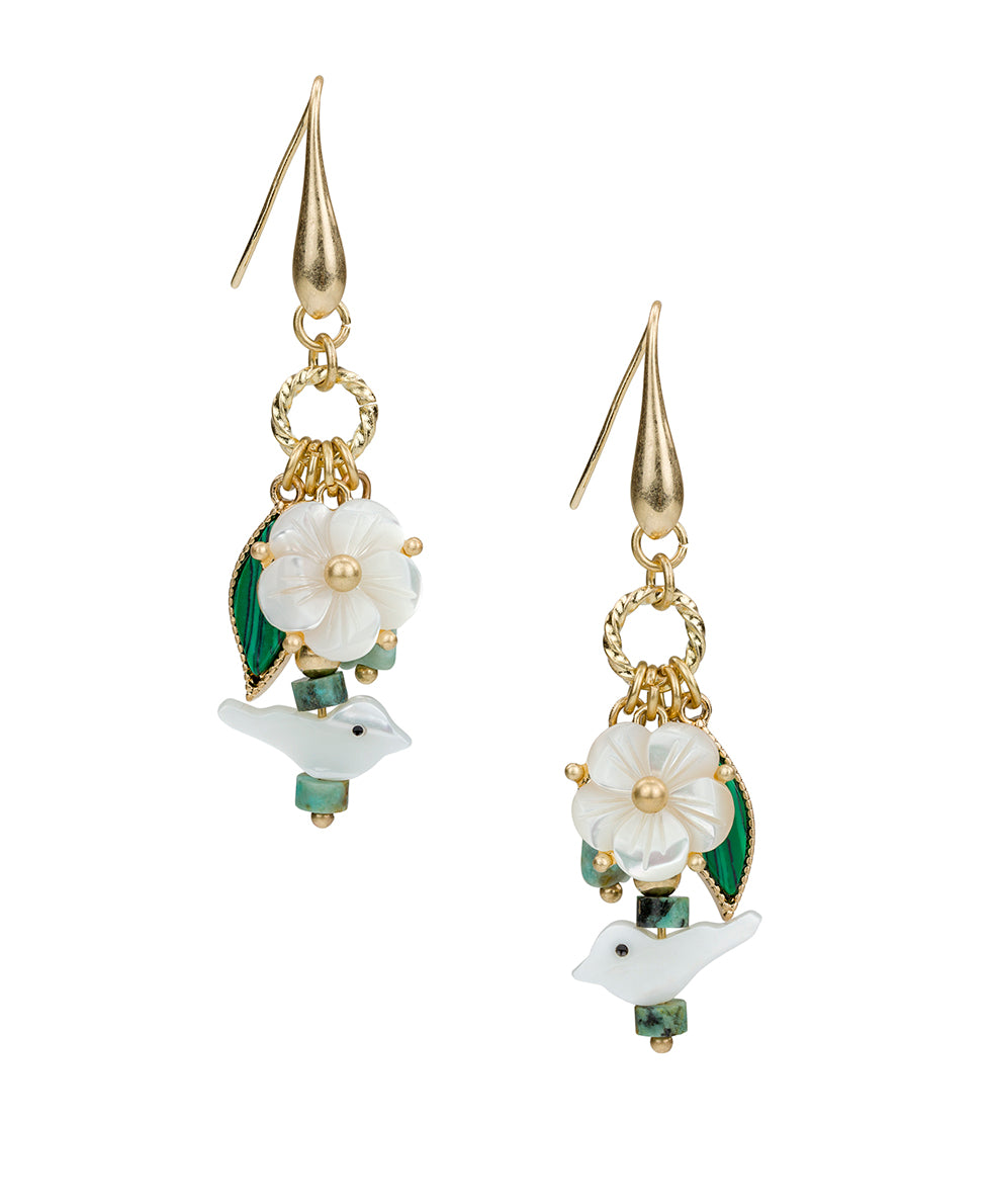 Female - Charm Wire Drop Earrings - Charming Collection - worn gold - by Patricia Nash - View 1 of 2