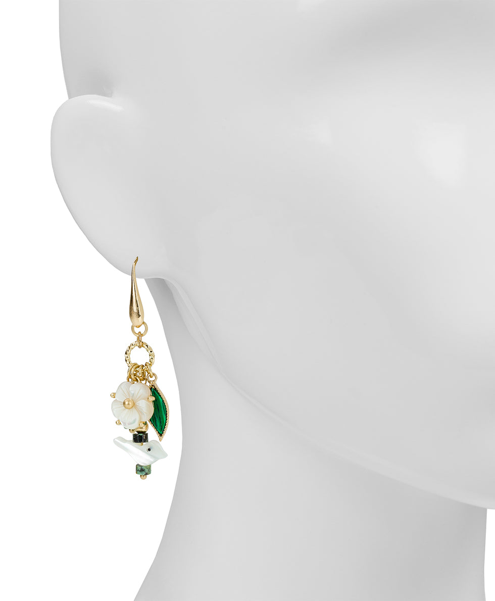Female - Charm Wire Drop Earrings - Charming Collection - worn gold - by Patricia Nash - View 2 of 2