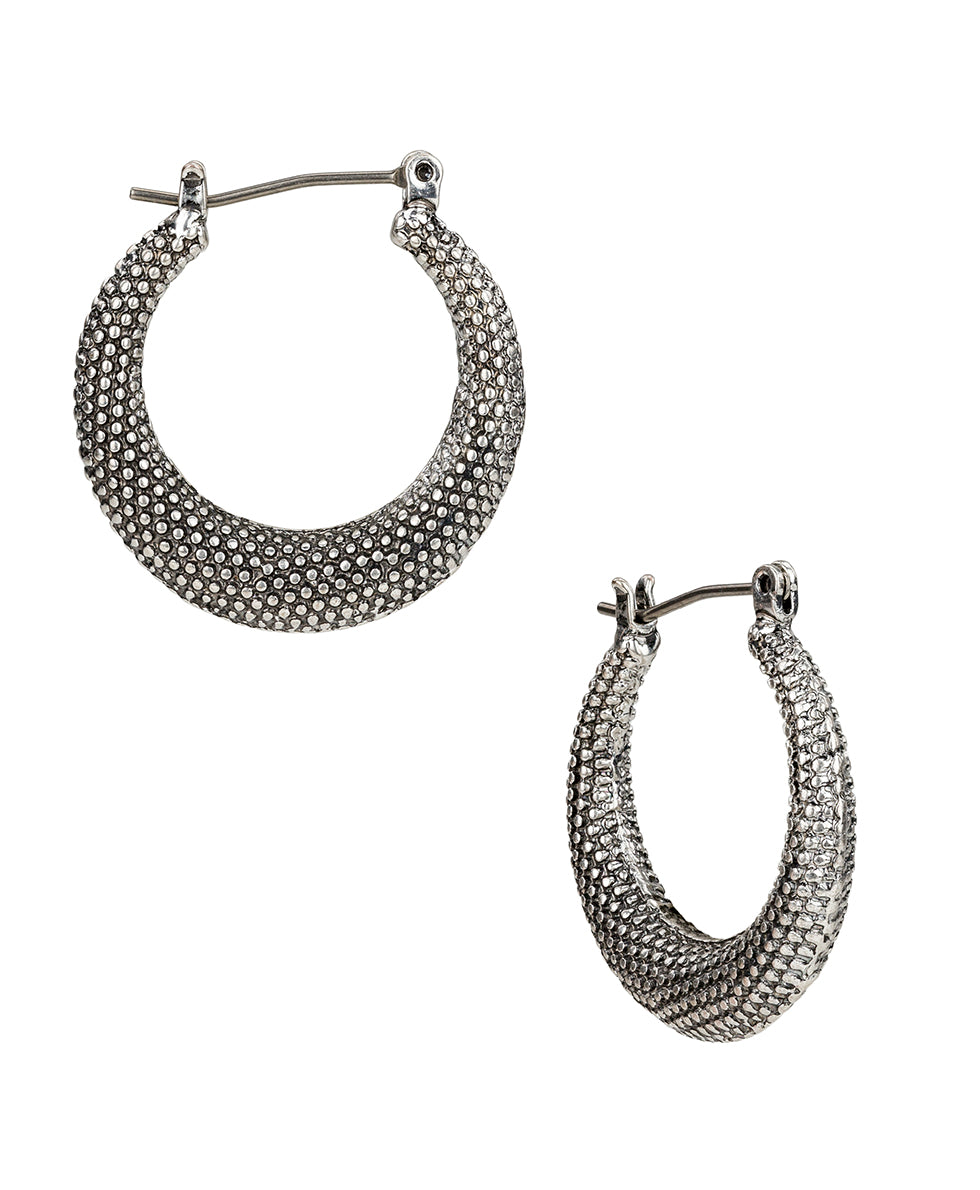 Female - Gypsy Hoop Earrings | Caviar Collection | Silver Ox - silver ox - by Patricia Nash - View 1 of 2