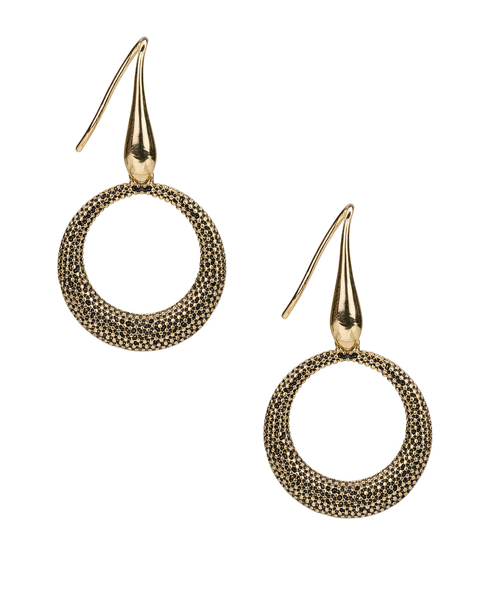 Female - Ring Drop Earrings | Caviar Collection | Antique Gold - antique gold - by Patricia Nash - View 1 of 2