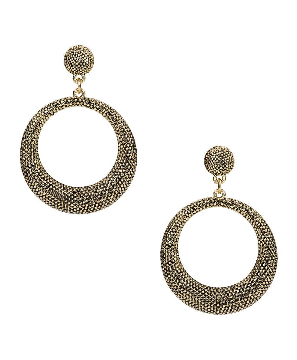 Female - Doorknocker Earrings | Caviar Collection | Antique Gold - antique gold - by Patricia Nash - View 1 of 2