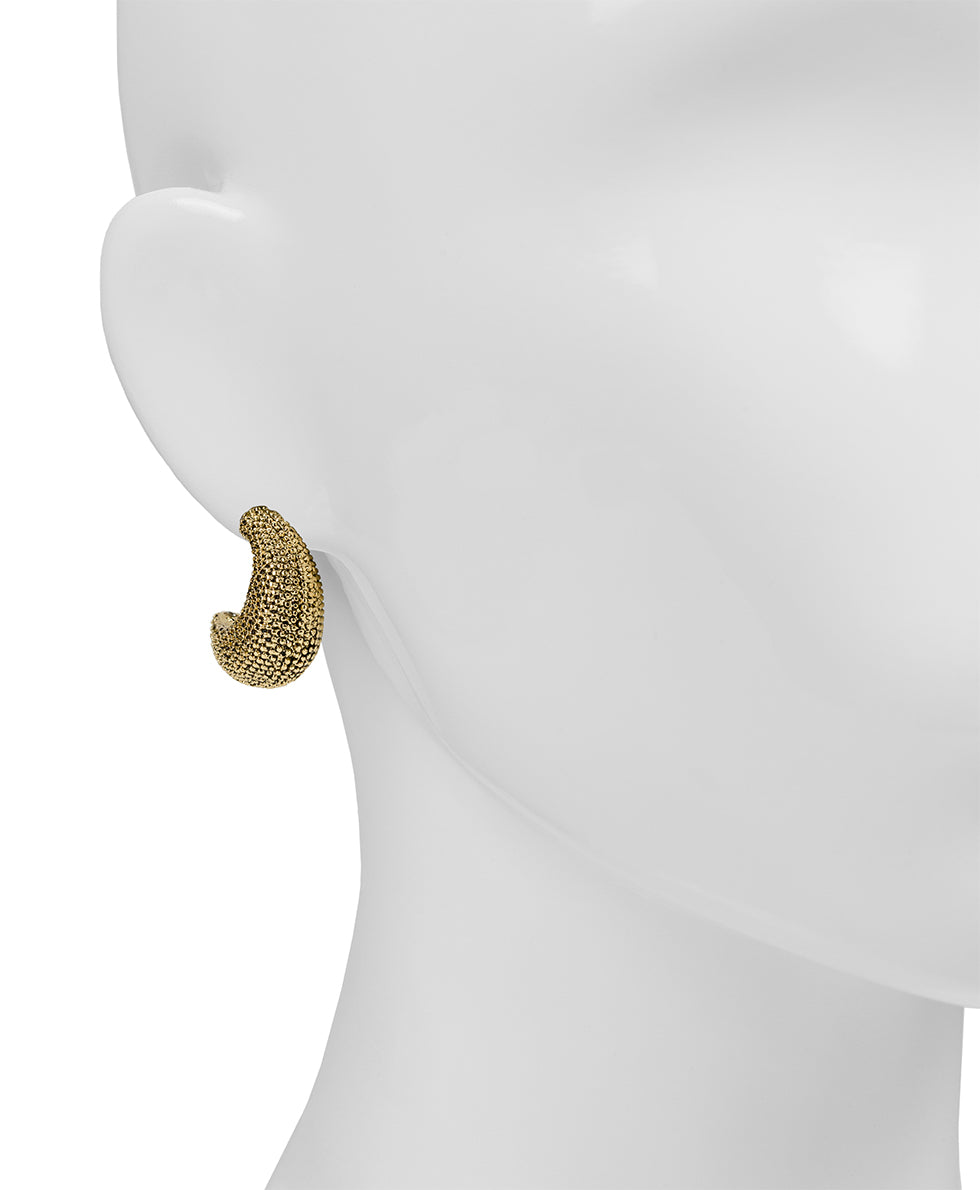 Female - J Hoop Earrings | Caviar Collection | Antique Gold - antique gold - by Patricia Nash - View 2 of 2