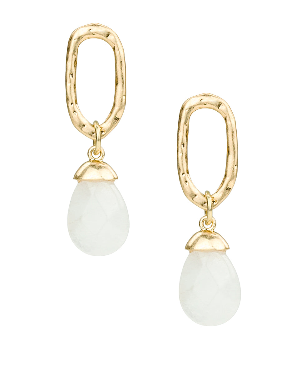 Female - Ring with Briolette Post Earrings - Semi Precious Stone Collection - worn gold - by Patricia Nash - View 1 of 5