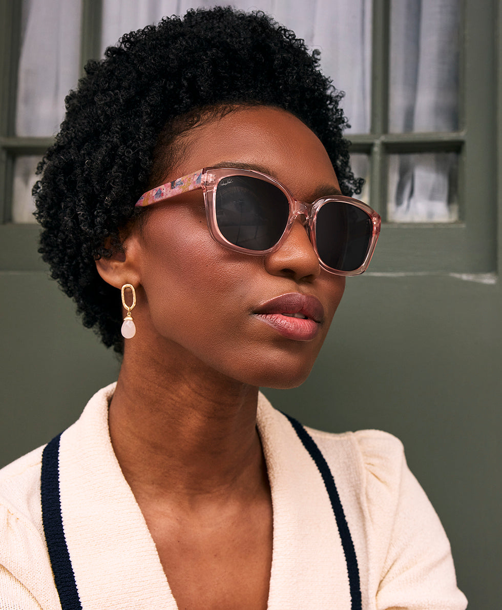 Female - Ring with Briolette Post Earrings - Semi Precious Stone Collection - worn gold - by Patricia Nash - View 4 of 5
