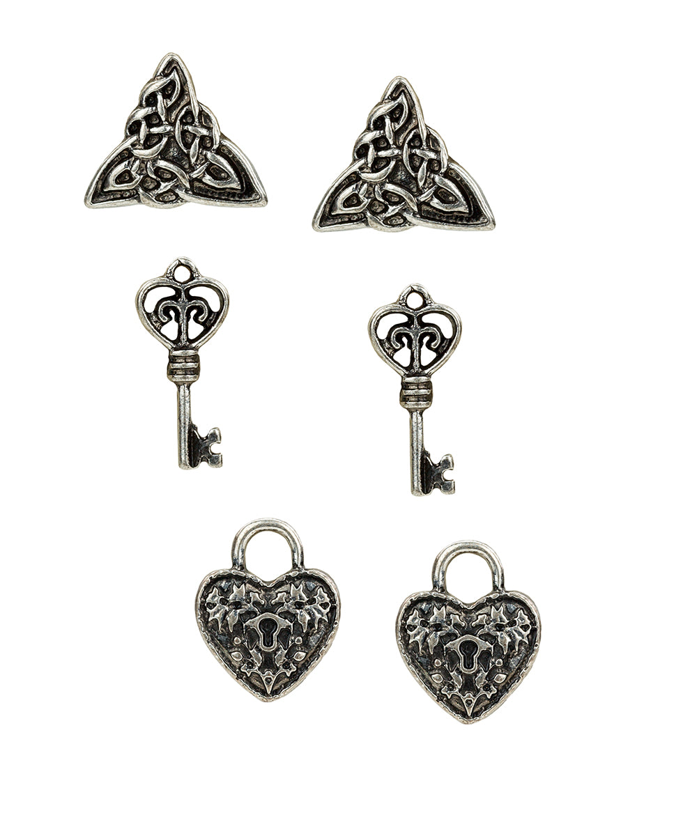 Female - Earring Set | Claddagh Collection | Silver Ox - silver ox - by Patricia Nash - View 1 of 4